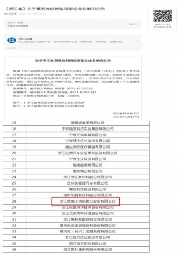 2021年創(chuàng)新型領軍培育企業(yè)